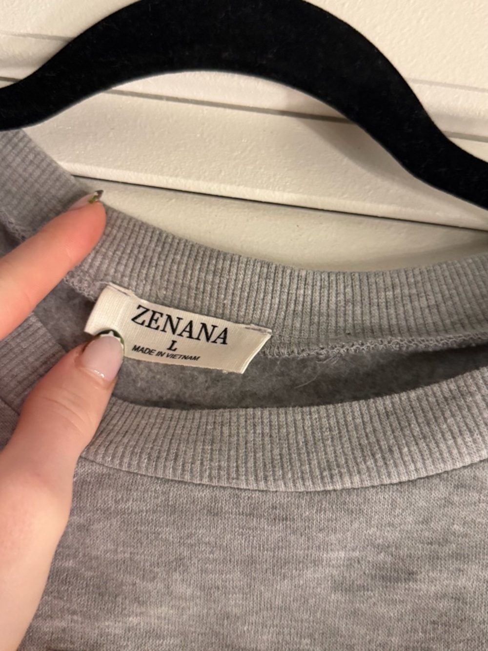 Zenana Outfitters Gray Cropped Sweatshirt with Orange KN★X - Picture 2 of 3